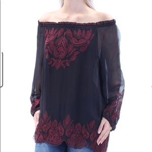 Joie Ariana Black L/S Off Shoulder Top Sz Sm